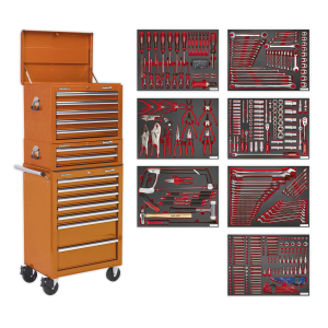 Sealey Superline PRO® Tool Chest Combination 14 Drawer with 446pc Tool Kit - Orange (TBTPCOMBO4)