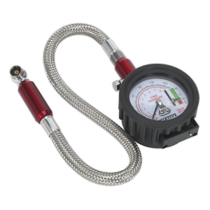 Sealey Tyre Pressure Gauge & Tyre Tread Depth Gauge with Flexible Hose 0-8bar(0-120psi) (TSTPDG02)