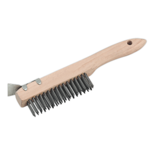 Sealey Wire Brush with Steel Fill & Scraper 260mm (WB03)