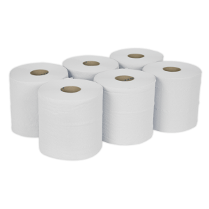 Sealey 2-Ply Embossed White Paper Roll 150m - Pack of 6 (WHT150)