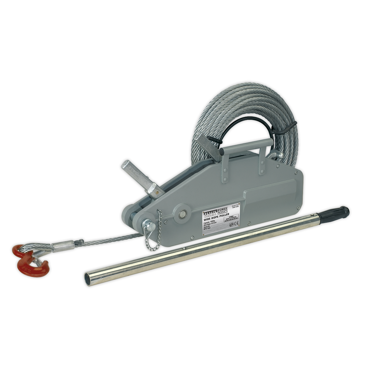 Sealey Wire Rope Puller 1600kg Max Line Force (WRP1600)