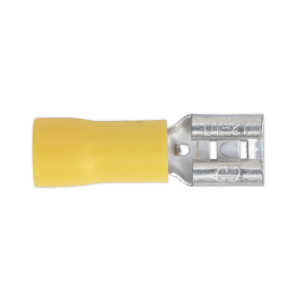 Sealey Push-On Female Terminal 6.3mm, Yellow - Pack of 100 (YT13)
