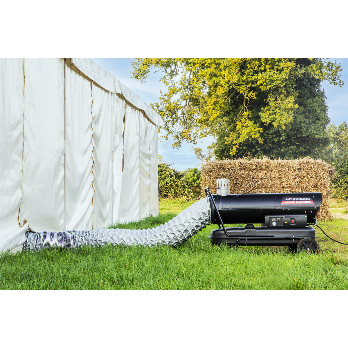 Sealey Space Warmer® Indirect Kerosene/Diesel Heater with Wheels 102,000Btu/hr (ABI1000) - Image 9