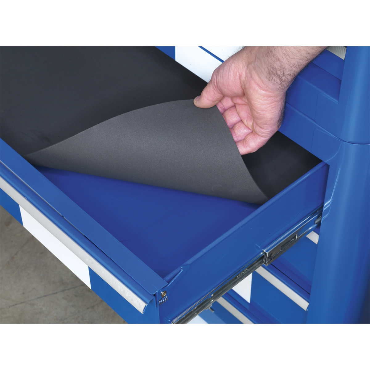 Sealey Premier™ Retro Style Wide Topchest & Rollcab Combination 10 Drawer Blue with White Stripes (AP41COMBOBWS) - Image 4