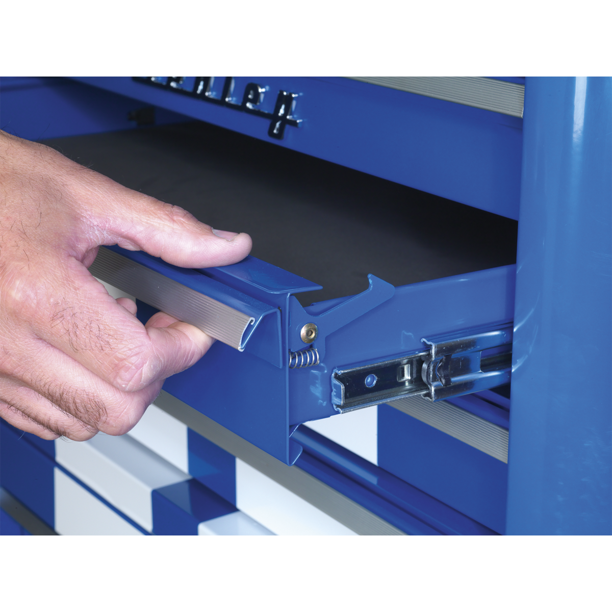 Sealey Premier™ Retro Style Wide Topchest & Rollcab Combination 10 Drawer Blue with White Stripes (AP41COMBOBWS) - Image 5