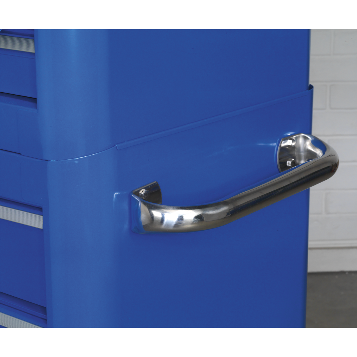 Sealey Premier™ Retro Style Wide Topchest & Rollcab Combination 10 Drawer Blue with White Stripes (AP41COMBOBWS) - Image 2