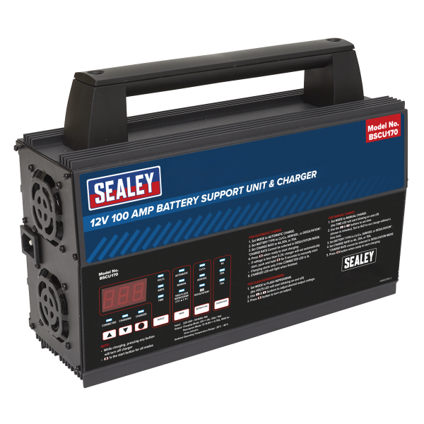 Sealey 12V Battery Support Unit & Charger 100A (BSCU170) - Image 4