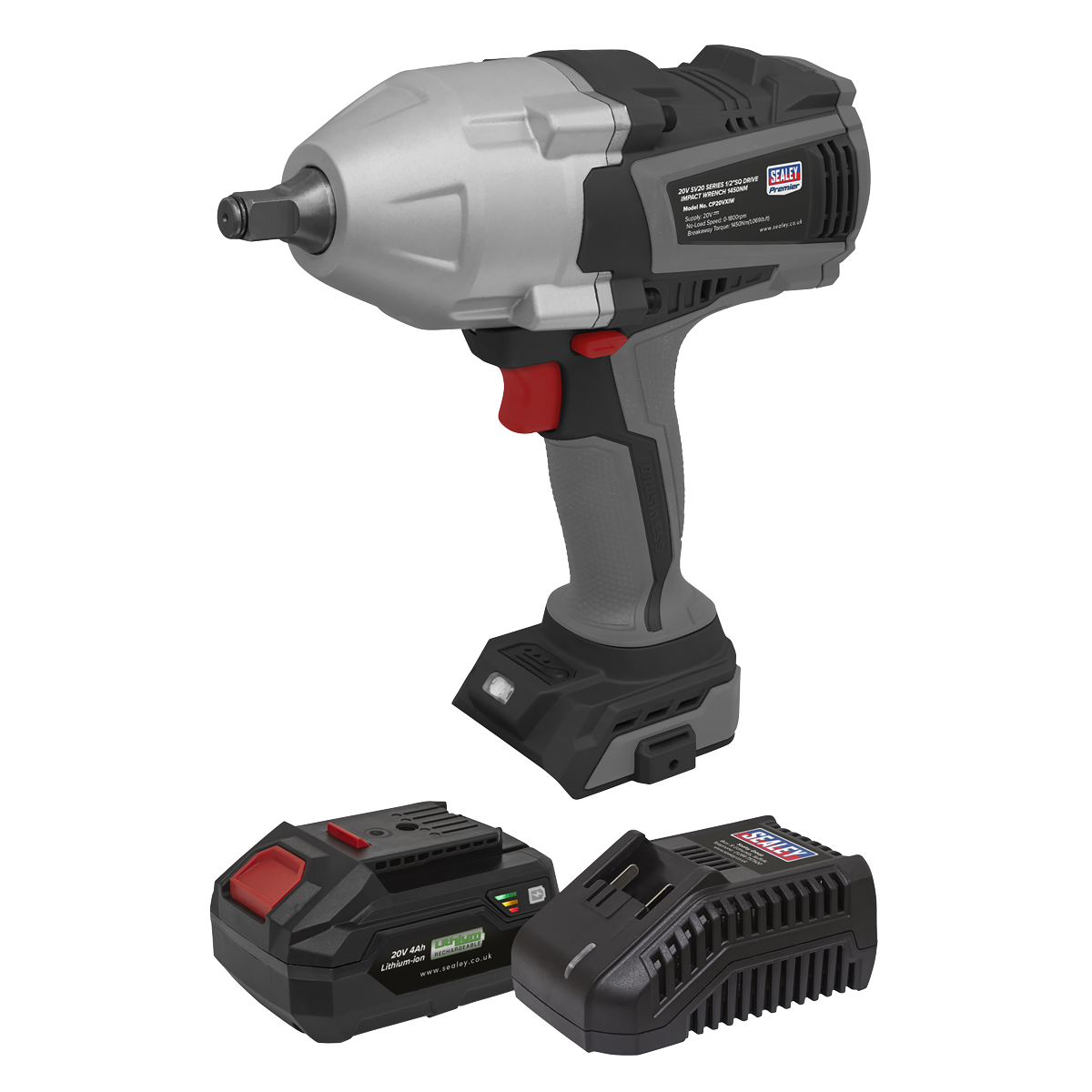 Sealey Premier SV20 Series Cordless Impact Wrench Kit 20V 4Ah (CP20VXIWKIT) - Image 13