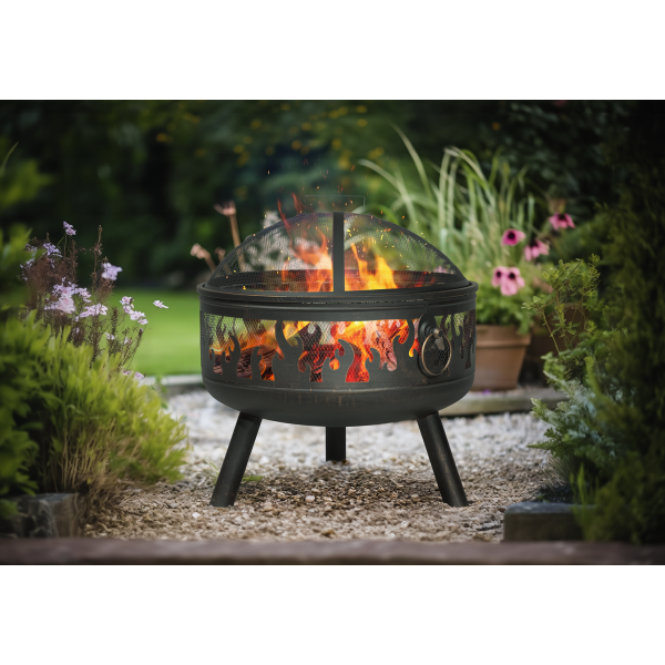 Sealey Dellonda Deluxe Fire Pit Fireplace Outdoor Patio Heater, Cooking Grill & Poker 61cm (DG117) - Image 4