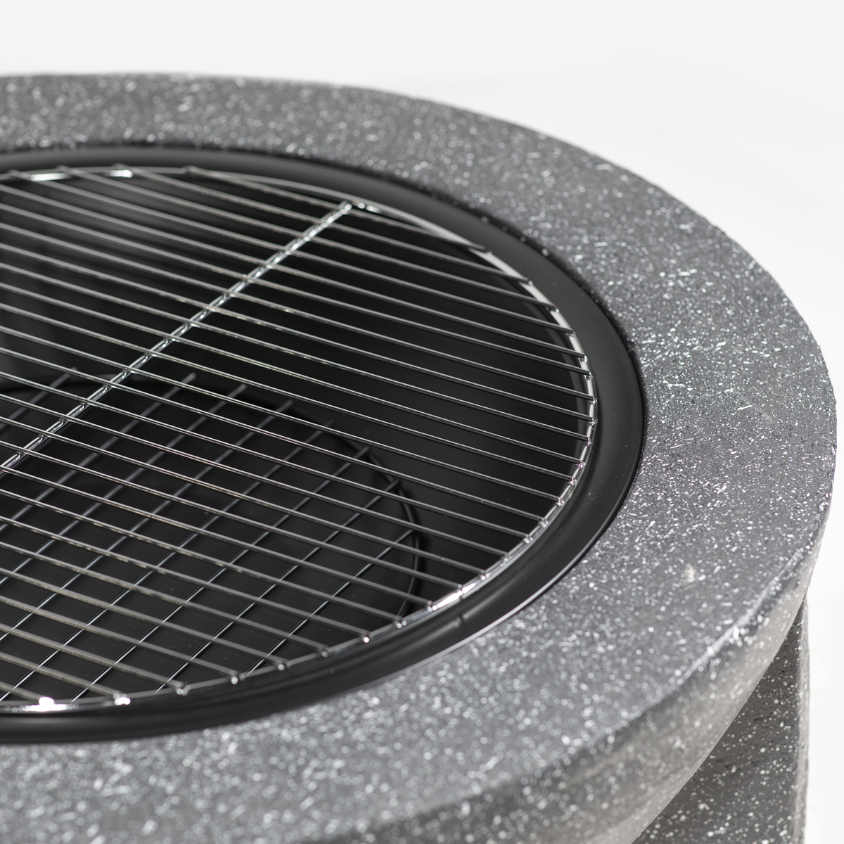 Sealey Dellonda Round MgO Fire Pit with BBQ Grill & Safety Mesh Screen 75cm - Dark Grey (DG191) - Image 7