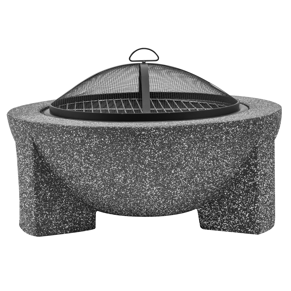 Sealey Dellonda Round MgO Fire Pit with BBQ Grill & Safety Mesh Screen 75cm - Dark Grey (DG191) - Image 4
