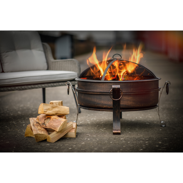 Sealey Dellonda 76cm Deluxe 2-in-1 Outdoor Fire Pit & Coffee Table Antique Bronze Effect (DG42) - Image 7