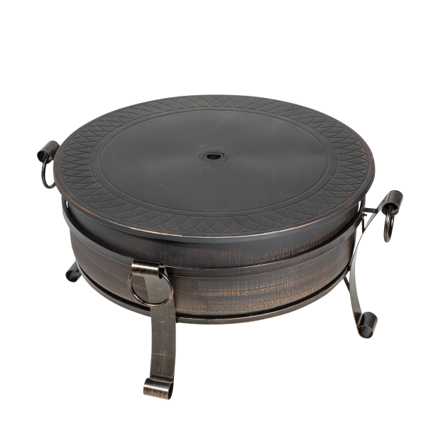 Sealey Dellonda 76cm Deluxe 2-in-1 Outdoor Fire Pit & Coffee Table Antique Bronze Effect (DG42) - Image 6