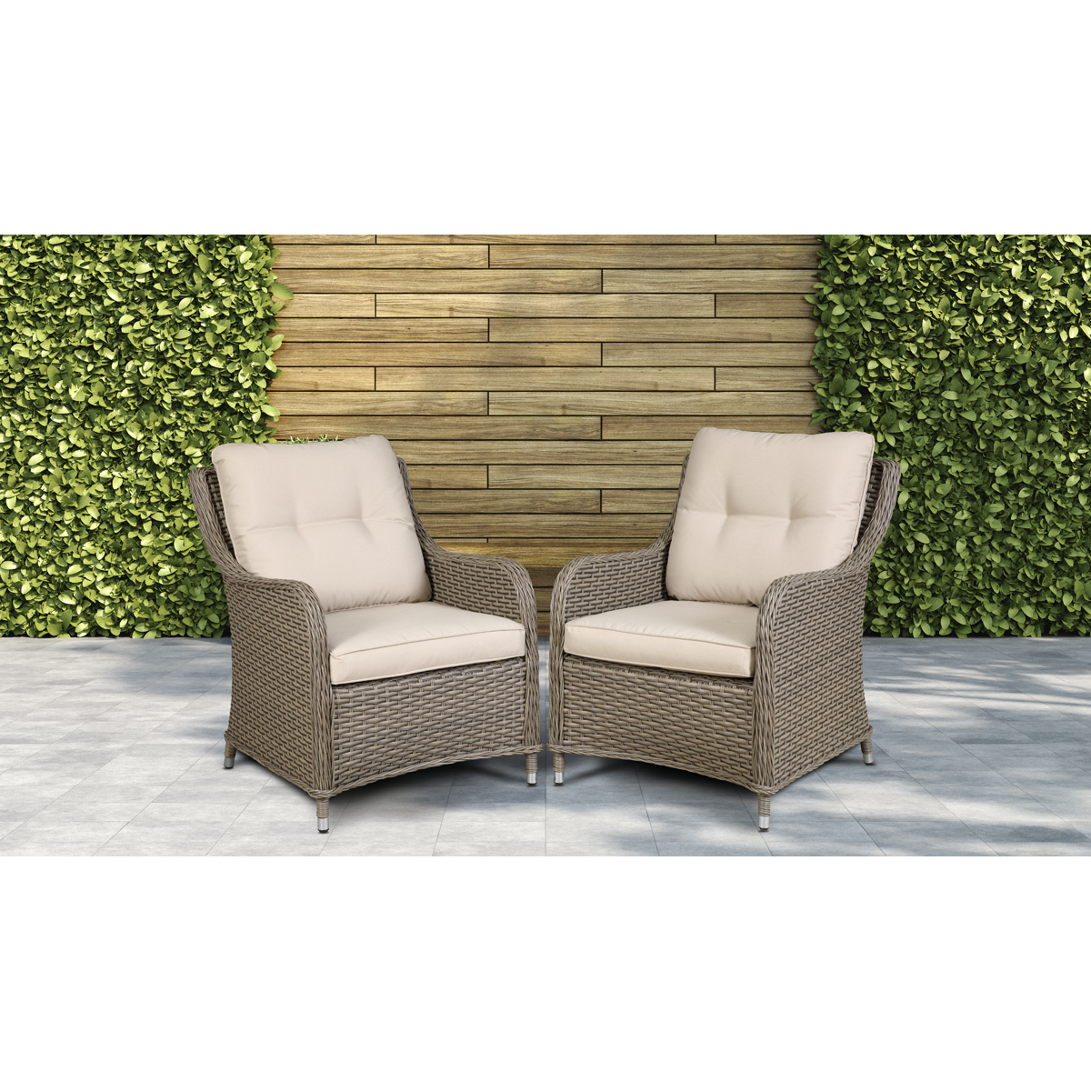 Sealey Dellonda Chester Rattan Wicker Outdoor Armchairs 2pc (DG69) - Image 5