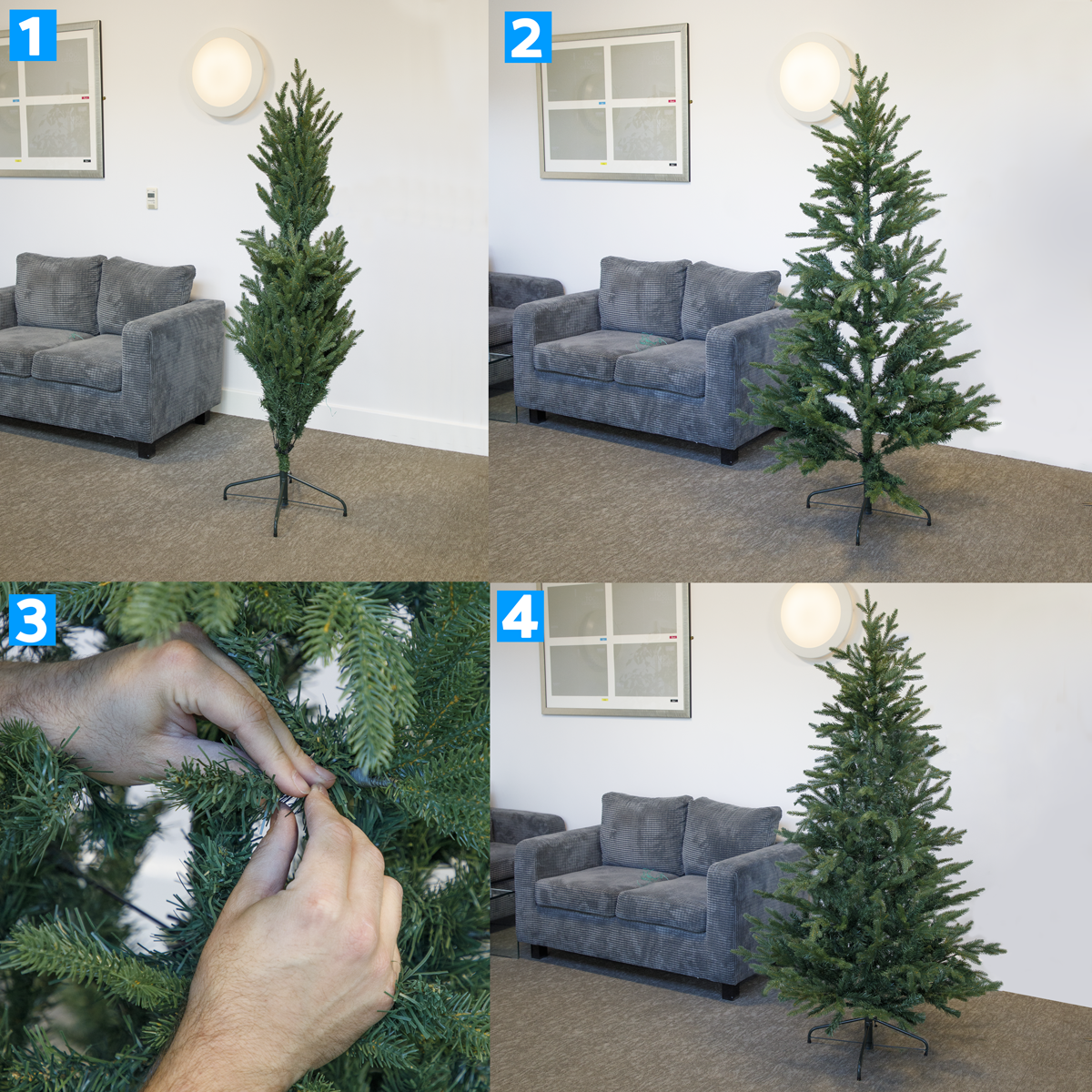 Sealey Dellonda Artificial Hinged Christmas Tree 7ft(210cm) (DH46) - Image 7