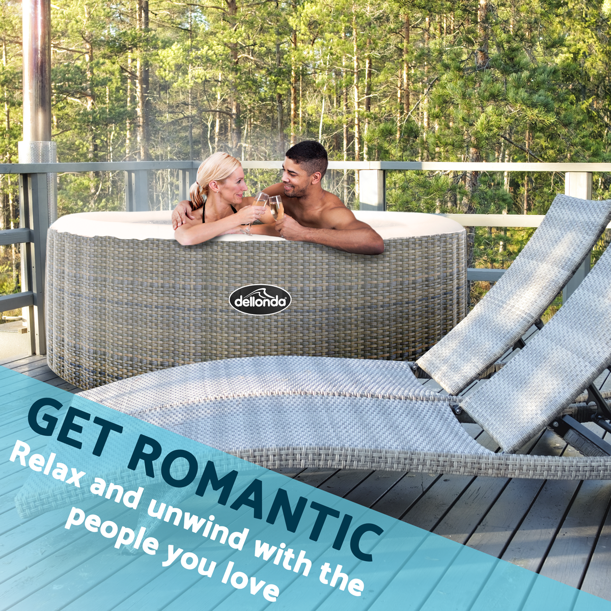 Sealey Dellonda 2-4 Person Inflatable Hot Tub/Spa with Smart Pump - Rattan Effect (DL90) - Image 8