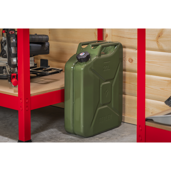 Sealey Screw Cap Metal Jerry Can 20L - Green (JC20SCG) - Image 5