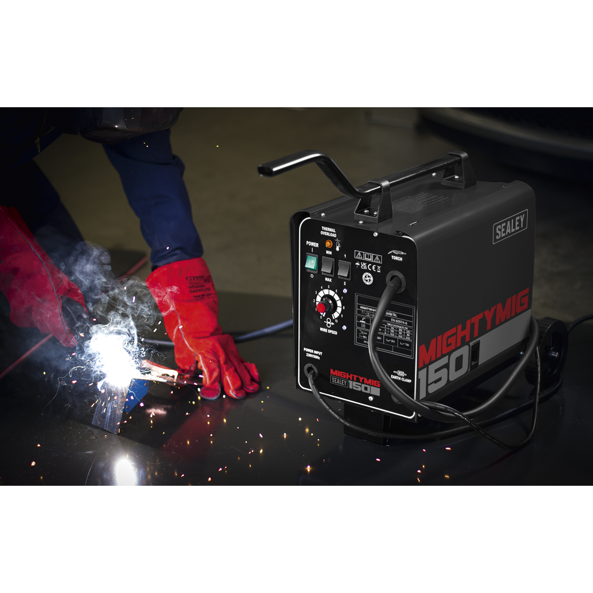 Sealey Professional Gas/Gasless MIG Welder 150A 230V (MIGHTYMIG150) - Image 9