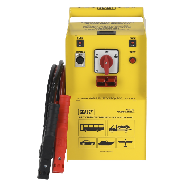 Sealey 12/24V Emergency Jump Starter 500hp Start (POWERSTART500) - Image 6
