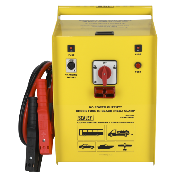 Sealey 12/24V Emergency Heavy-Duty Jump Starter 1000hp Start (PSTART1000HD) - Image 4
