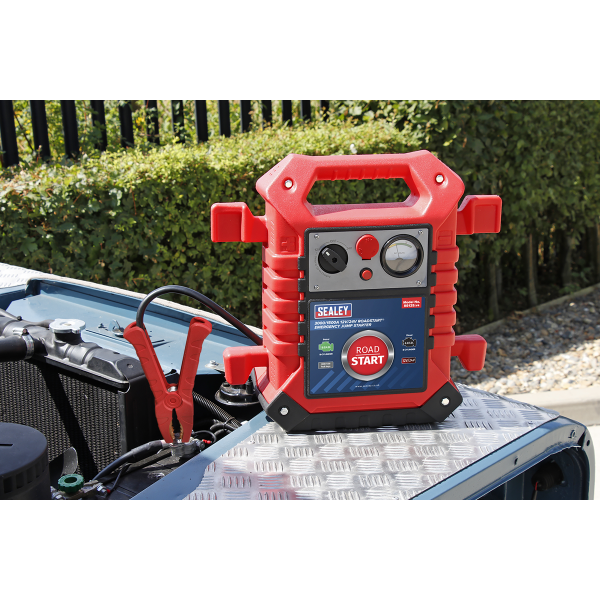 Sealey RoadStart® 12/24V Emergency Jump Starter 3000/1500 Peak Amps (RS125) - Image 8