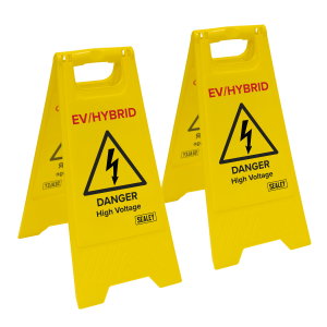 Sealey EV/Hybrid Floor Warning Signs - Pack of 2 (EV19)