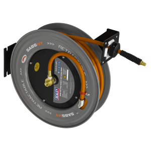 Sealey 20m Retractable High-Visibility Hybrid Air Hose with Steel Reel 10mm ID (SA85HY)