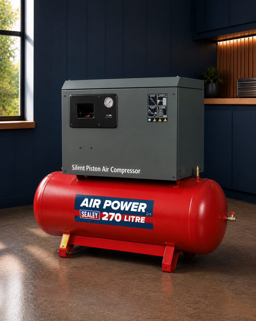 picture of a compressor by equipify made by sealey
