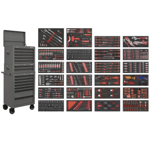 Sealey Superline PRO® Tool Chest Combination 14 Drawer with 447pc Tool Kit - Grey (SPTCOMBO3G)